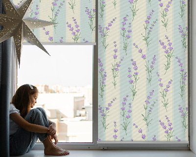 Blackout roller blind Purple flowers