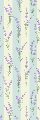 Blackout roller blind with purple flower pattern