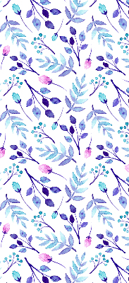 Blackout roller blind for window Blue flowers