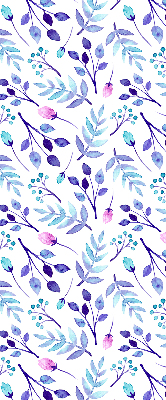 Blackout roller blind for window Blue flowers