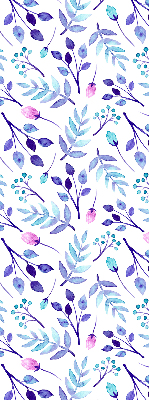 Blackout roller blind for window Blue flowers