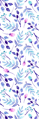 Blackout roller blind for window Blue flowers