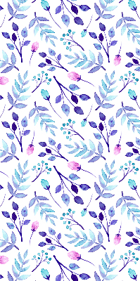Blackout roller blind for window Blue flowers