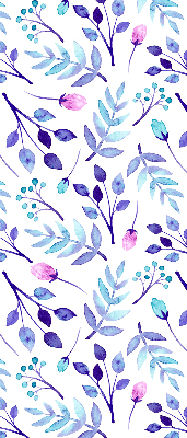 Blackout roller blind for window Blue flowers