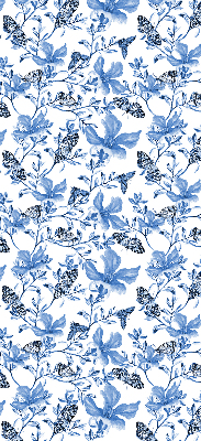 Fabric roller blind for window Blue butterflies