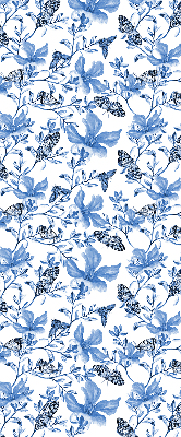 Fabric roller blind for window Blue butterflies