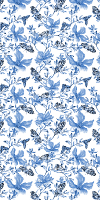 Fabric roller blind for window Blue butterflies