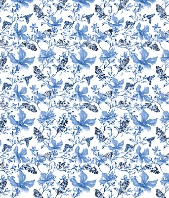 Fabric roller blind for window Blue butterflies