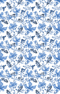Fabric roller blind for window Blue butterflies