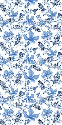 Fabric roller blind for window Blue butterflies