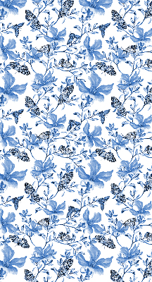 Fabric roller blind for window Blue butterflies