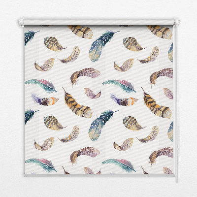 Blackout roller blind with Feathers pattern