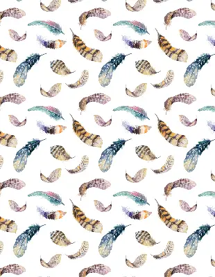 Blackout roller blind with Feathers pattern