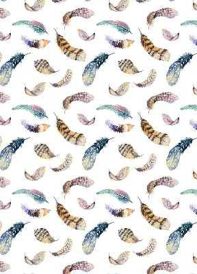 Blackout roller blind with Feathers pattern