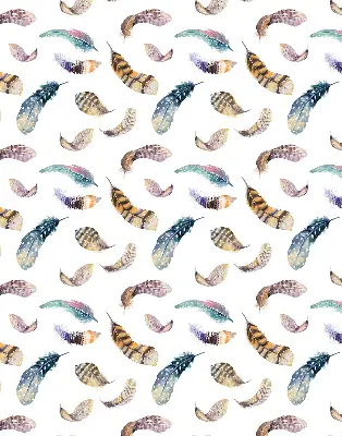 Blackout roller blind with Feathers pattern