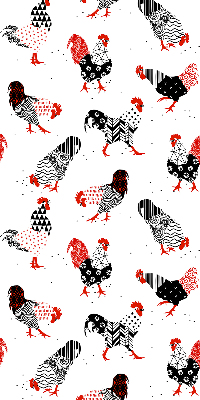 Blackout roller blind for window Roosters
