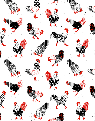 Blackout roller blind for window Roosters