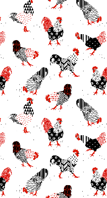 Blackout roller blind for window Roosters