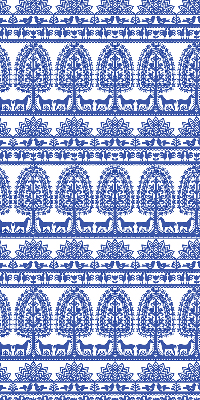 Fabric roller blind for window Blue pattern