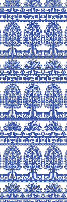 Fabric roller blind for window Blue pattern