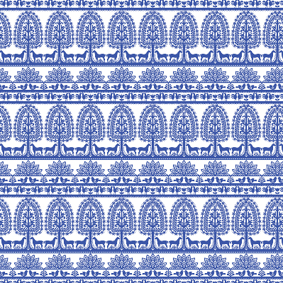 Fabric roller blind for window Blue pattern