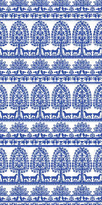 Fabric roller blind for window Blue pattern