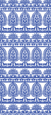 Fabric roller blind for window Blue pattern