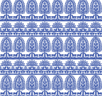Fabric roller blind for window Blue pattern