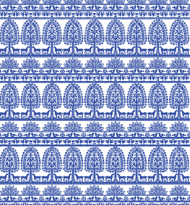 Fabric roller blind for window Blue pattern