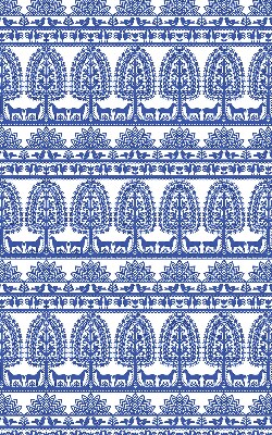 Fabric roller blind for window Blue pattern
