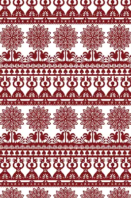 Blackout window roller blind brown patterned