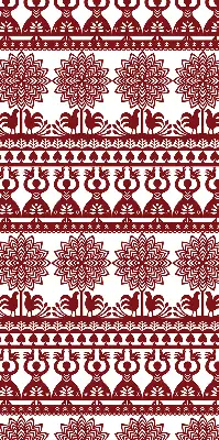 Blackout window roller blind brown patterned