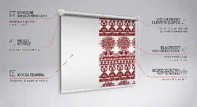 Blackout window roller blind brown patterned