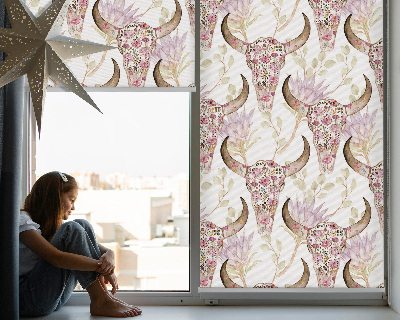 Blackout roller blind Colorful buffalo heads