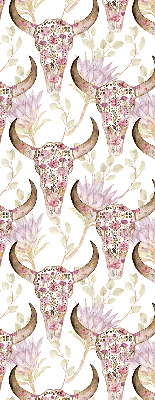 Blackout roller blind Colorful buffalo heads