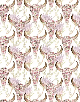 Blackout roller blind colorful buffalo heads pattern