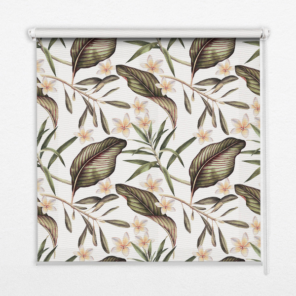 Blackout roller blind for window Flowers with stems
