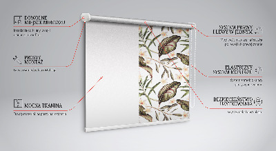 Blackout roller blind for window Flowers with stems