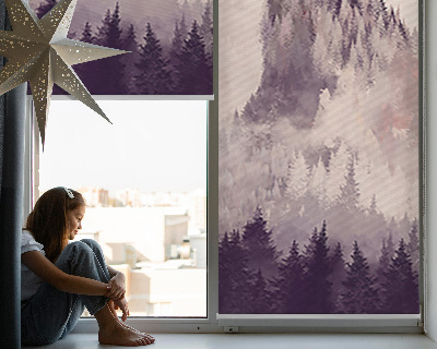 Fabric roller blind for window Painted Mountains