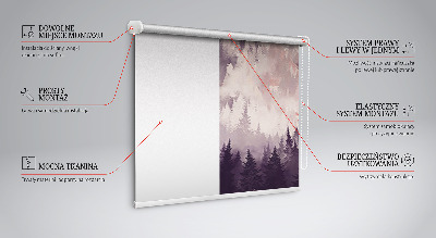 Fabric roller blind for window Painted Mountains