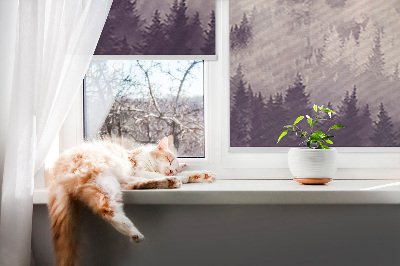 Fabric roller blind for window Painted Mountains