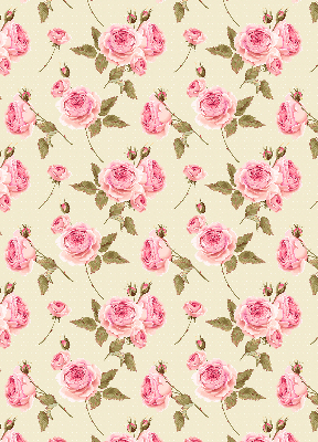 Blackout roller blind roses pattern