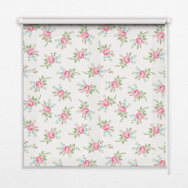 Fabric roller blind for window Roses