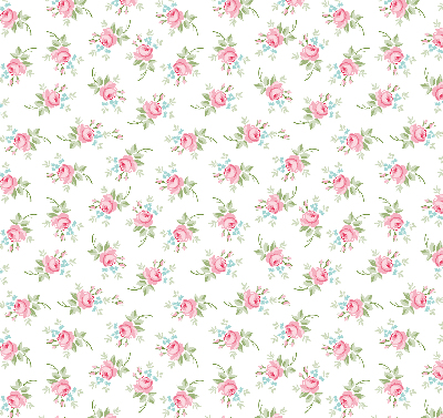Fabric roller blind for window with a roses pattern