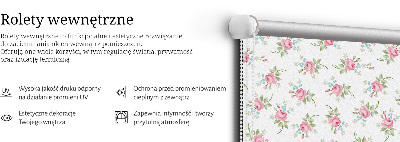 Fabric roller blind for window Roses