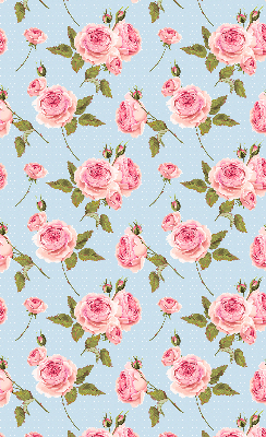 Blackout roller blind roses pattern