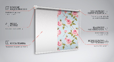 Blackout roller blind roses pattern