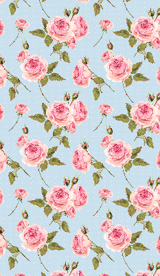 Blackout roller blind roses pattern