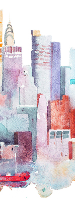 Blackout roller blind colorful city pattern