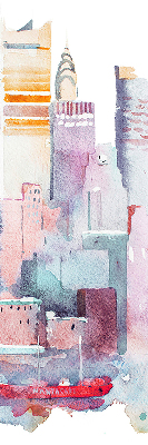 Blackout roller blind colorful city pattern